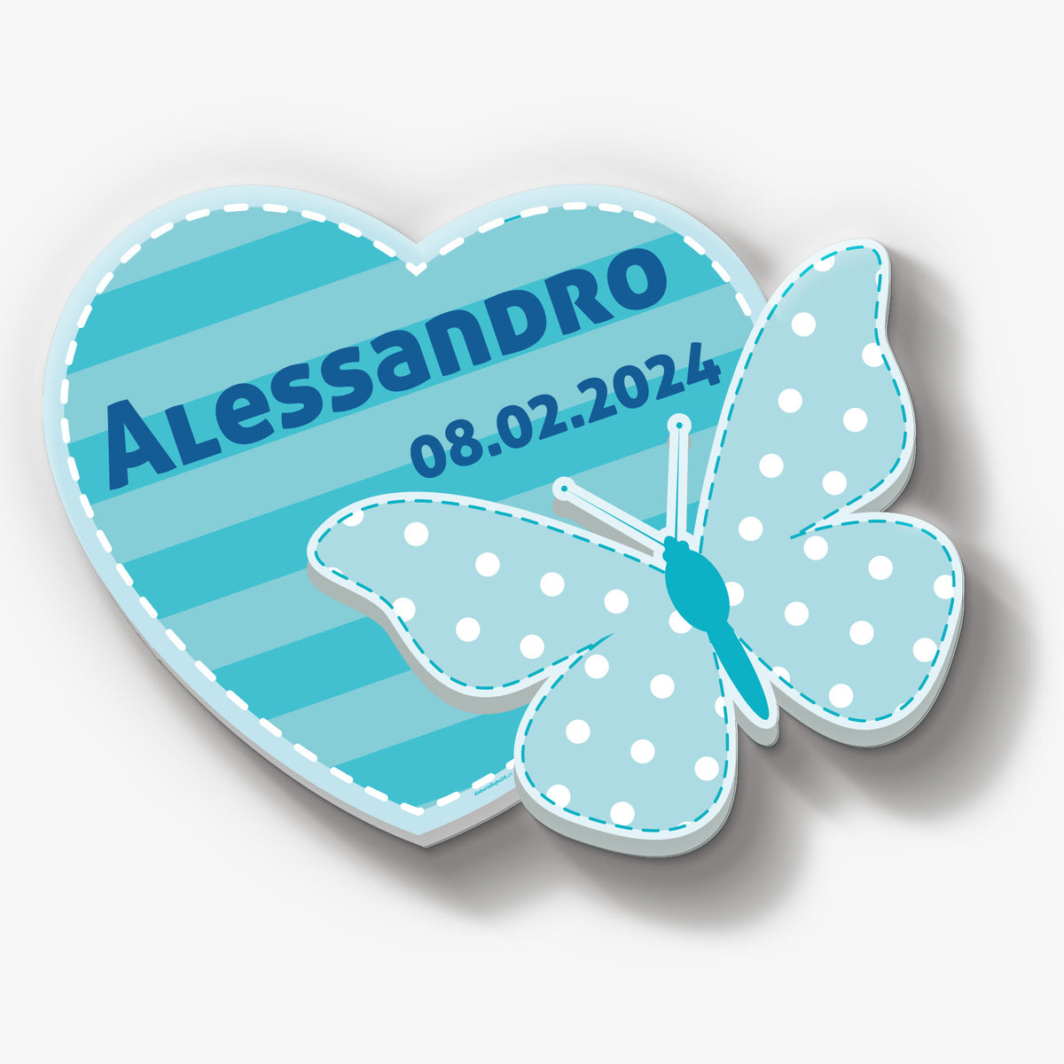 Schmetterling mit Herz Blau